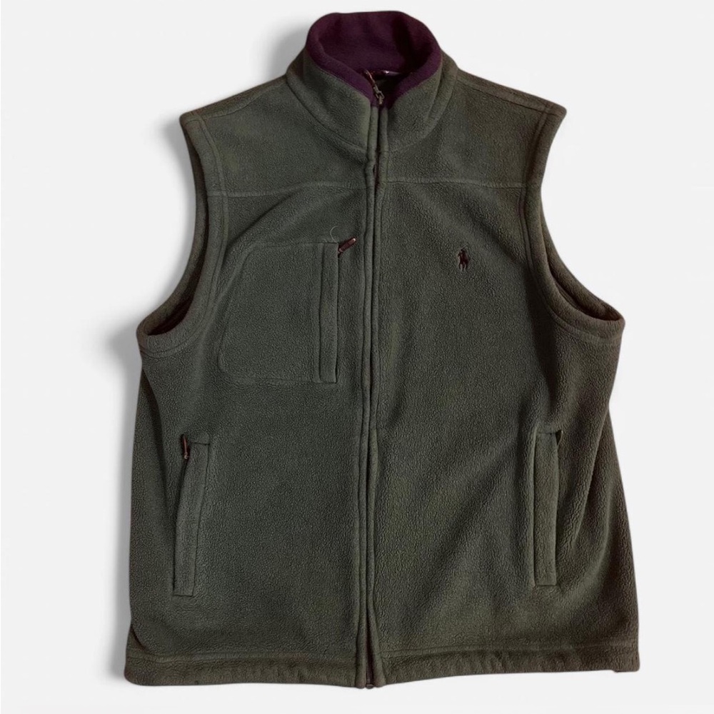 Vintage Polo Ralph Lauren Fleece Vest – Forest Green (Medium)
